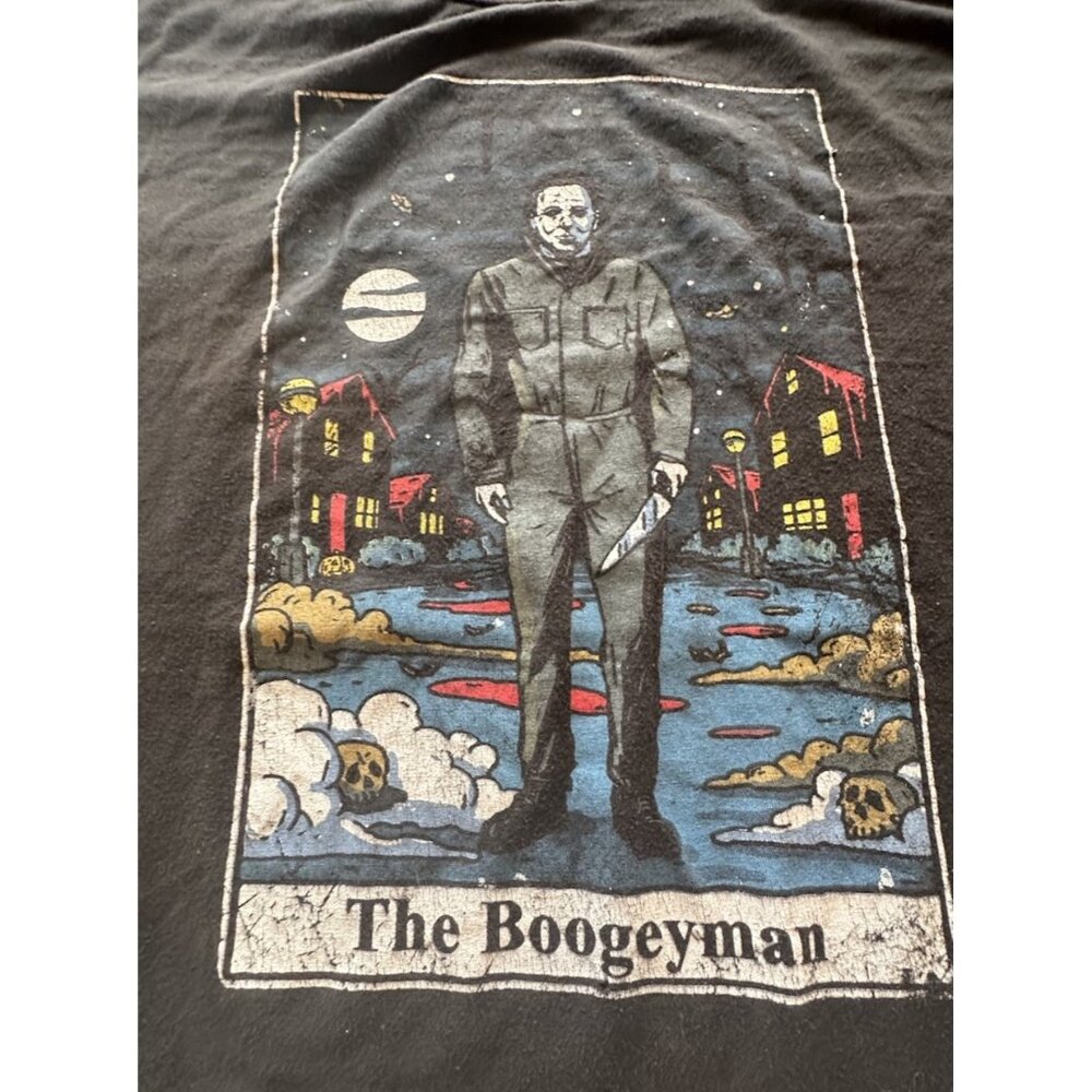 Halloween Movie Short Sleeve Black T-shirt Michael Meyers Horror Tee Large
